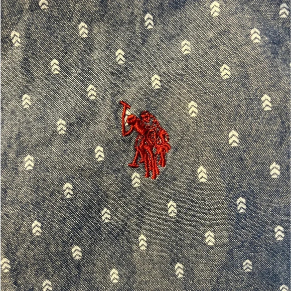 U.S. Polo Association Boys Size L (14/16) long sleeve up down denim shirt. - Picture 5 of 8